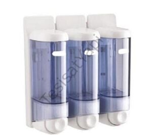 Plastik Sıvı Sabunluk Duvar Tipi Şeffaf Üçlü 170ml