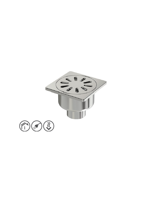 Komple Paslanmaz Yer Sifonu / Süzgeci Alttan Çıkışlı 10*10 Q50