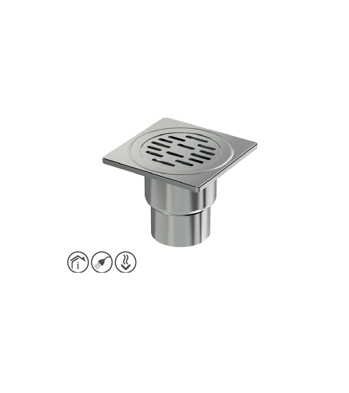 Komple Paslanmaz Yer Sifonu / Süzgeci Alttan Çıkışlı 20*20 Q100