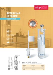 Rezervuar İç Takımı Basmalı 2 Kademe 3/6 Lt