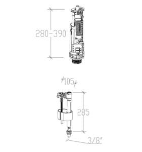 Rezervuar İç Takımı Basmalı 2 Kademe 3/6 lt Siamp 49/101