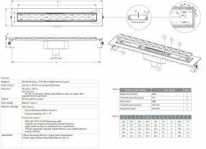 Paslanmaz Pera Etekli Duş Kanalı / Izgarası 40 cm