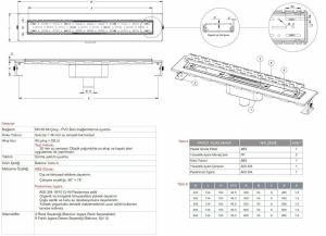 Paslanmaz Pera Etekli Duş Kanalı / Izgarası 40 cm