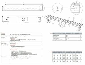 Paslanmaz Line Duş Kanalı / Izgarası 80 cm