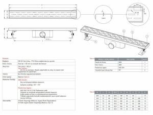 Paslanmaz Line Duş Kanalı / Izgarası 60 cm