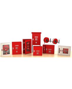Yangın Dolabı Set 70*65 1\'\' Vanalı 30 m Hortumlu Cam Kapaklı
