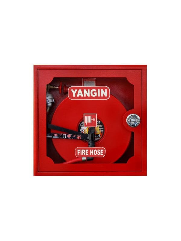 Yangın Dolabı Set 70*65 2\'\' Vanalı 30 m Hortumlu Cam Kapaklı