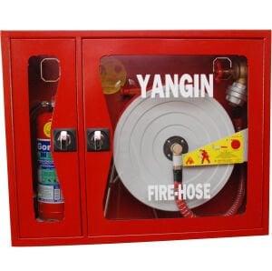 Yangın Dolabı Set 70*90 Tüp Kabinli 1\'\' Vanalı Cam Kapaklı Tüp Hariç