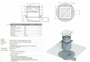 Yükseklik Ayarlı Paslanmaz Yer Sifonu / Süzgeci 15*15 Q32