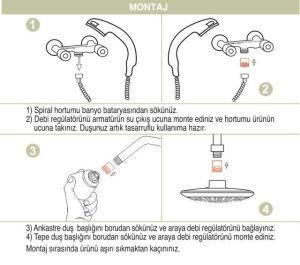 Banyo Duş Tasarruf Regülatörü %50 10 Lt Akışlı