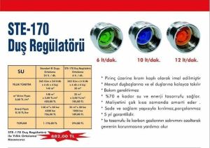 Banyo Duş Tasarruf Regülatörü %50 10 Lt Akışlı