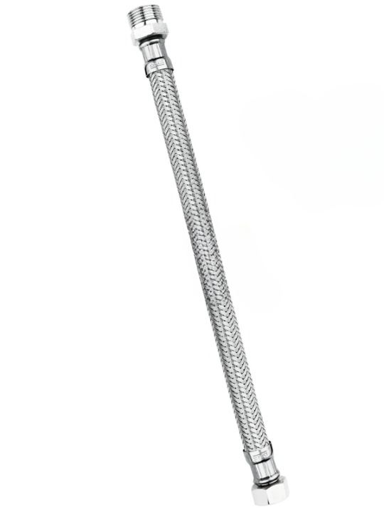 Çelik Fleks Bağlantı Hortumu 3/8 Nipel-3/8 Rakor 40 cm