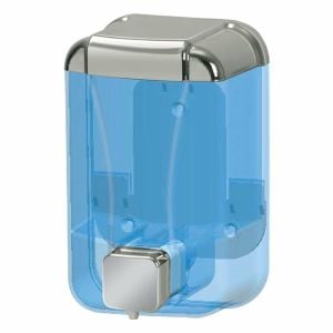 Plastik Sıvı Sabunluk Duvar Tipi Şeffaf Krom 500 ml