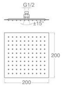 Paslanmaz 304K Cubic Ankastre Duş Seti 20*20 cm