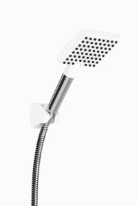 White Cubic Kare Mafsallı Duş Seti