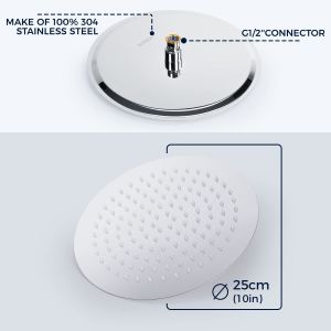 Paslanmaz Slim Ankastre Duş Başlığı Q25 cm