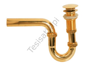 Paslanmaz Lavabo Sifonu Es Gövdeli Pop up Süzgeçli Artema A45118 GOLD
