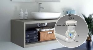 Körüklü Lavabo Gider Sifonu Renkli Seramik Pop Up Basma Butonlu