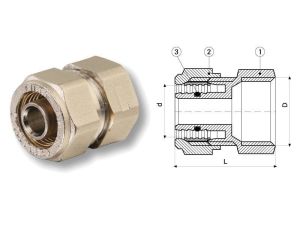 Pex İç Dişli Rakor 16x2-1/2